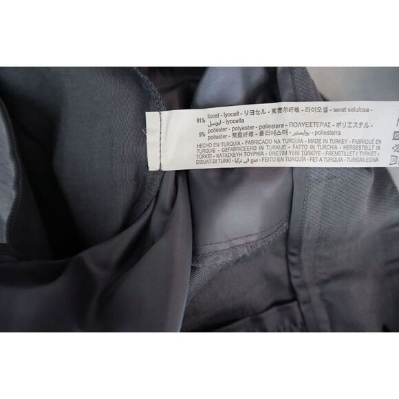 Zara Women's Sz S Gray Pleated Hi-Rise Tapered Cropped Lyocell Dress Pants - Picture 4 of 8